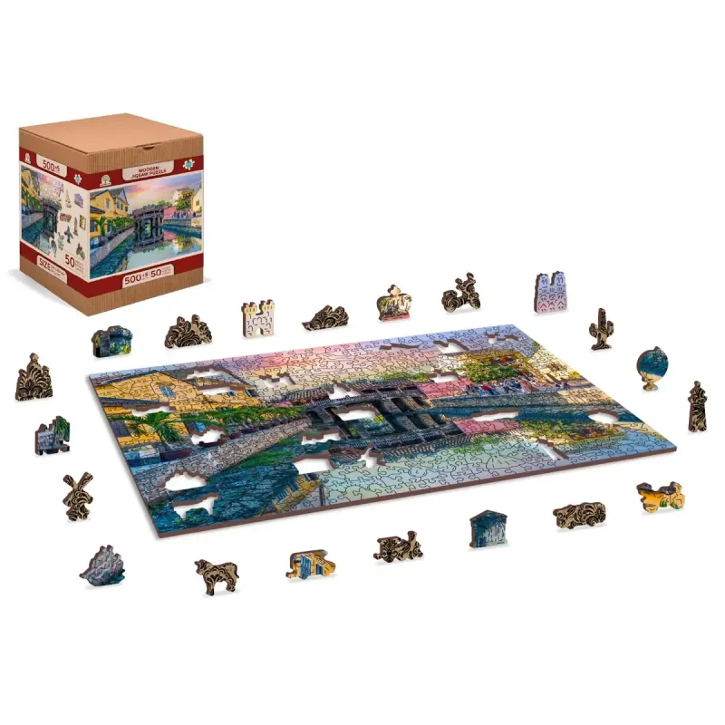 Wooden Puzzle 500 Japanese Bridge, Hoi An City, Vietnam 2