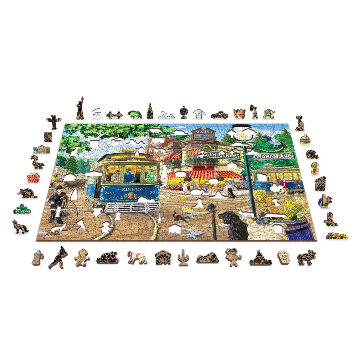 Tableau bois municipal puzzle - 50 x 70 cm