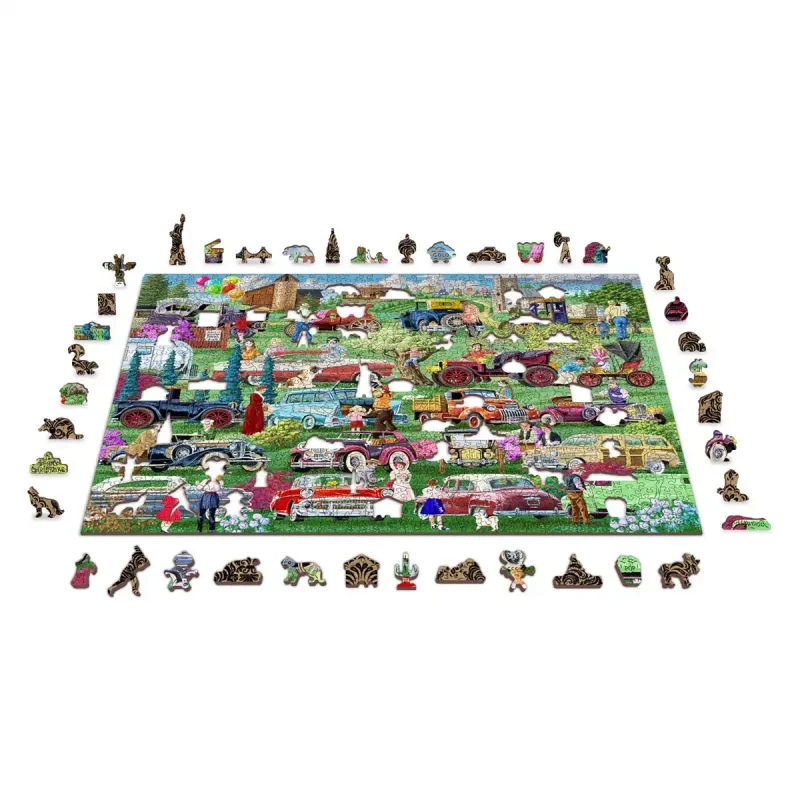 Wooden Puzzle 1000 Vintage Cars 3