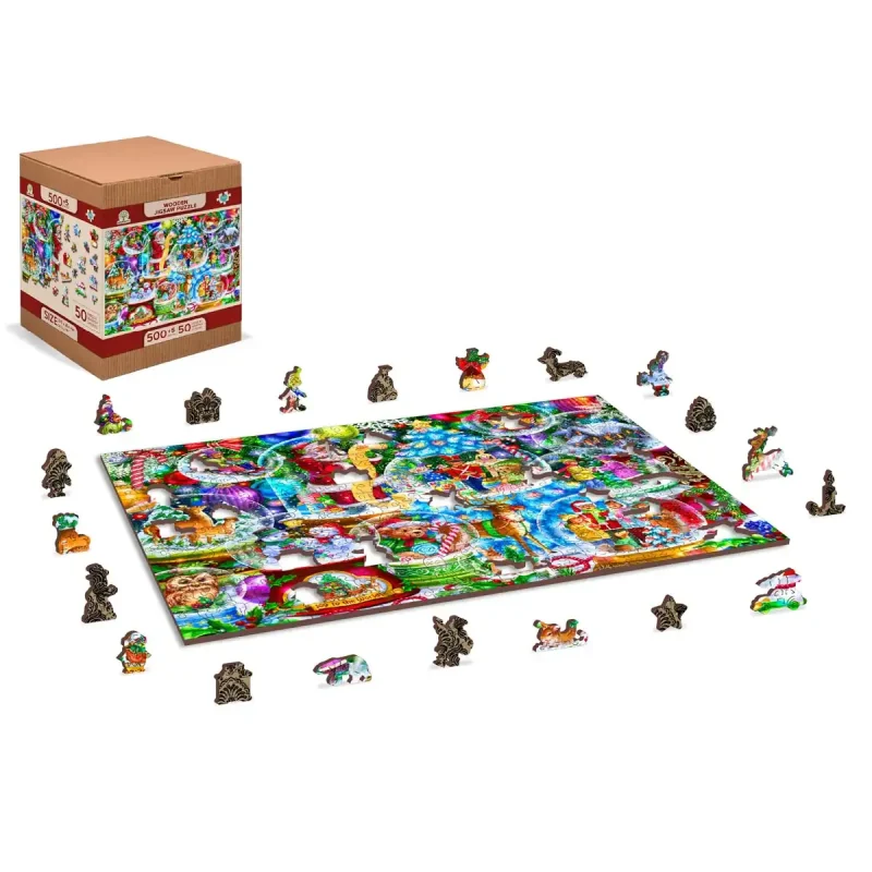 Wooden Puzzle 500 Christmas Snowballs 8