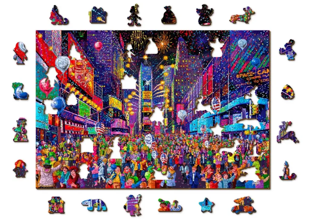 Puzzle Drewniane 500 Times Square Sylwester Opis 9