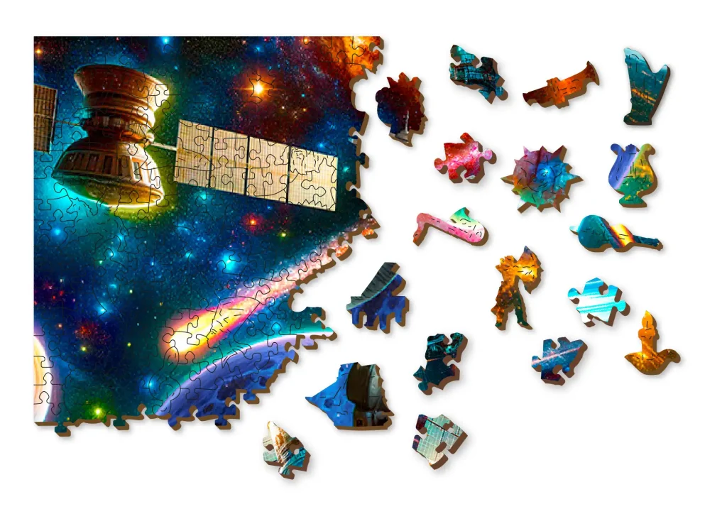 Wooden Puzzle 1000 Cosmic Exploration Opis 2