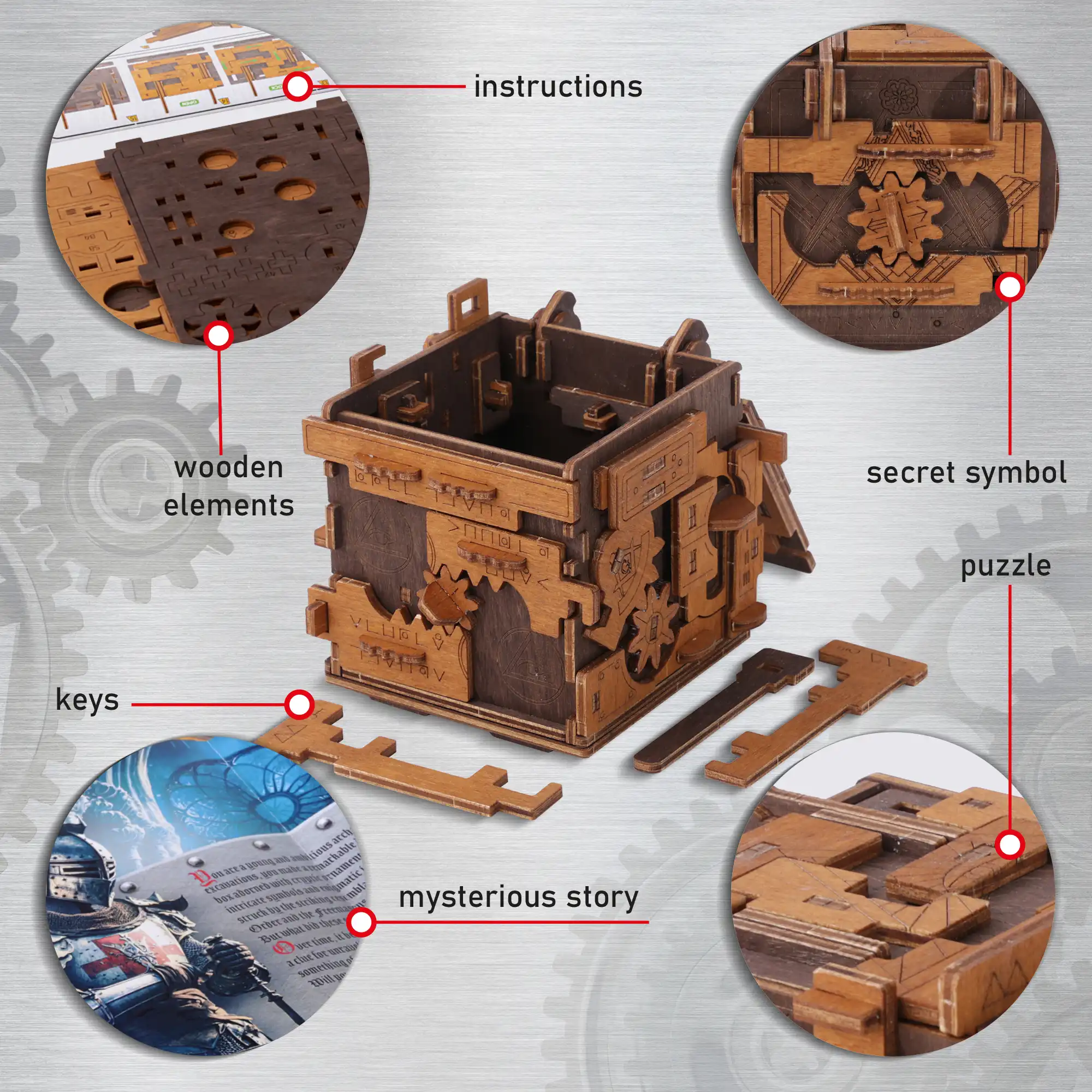 EscapeWelt - Puzzle 3D mécanique en bois Space box
