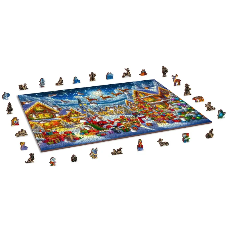 Wooden Puzzle 1000 Santa's Joyful Journey 4