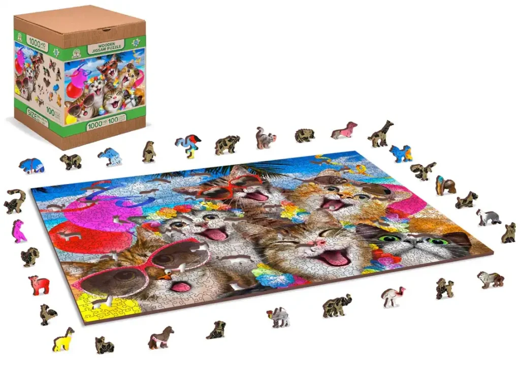 Cat Party 1000 Wooden Puzzle 1