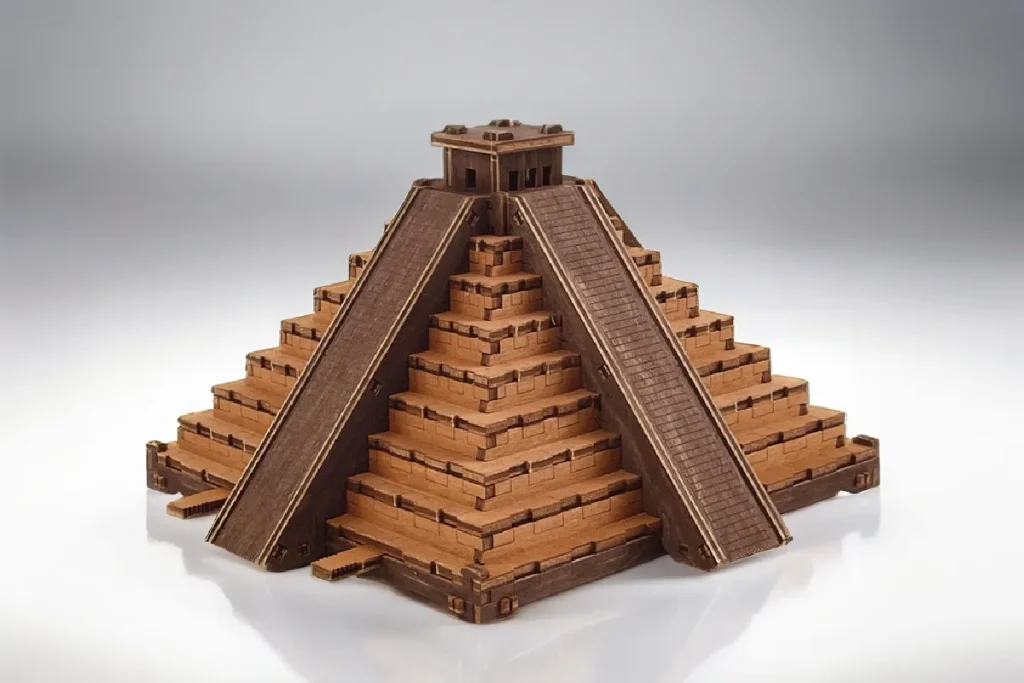 3D Wooden Puzzle Escape room Maya Pyramid