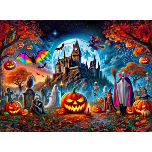 Wooden Puzzle 1000 Halloween Castle 10