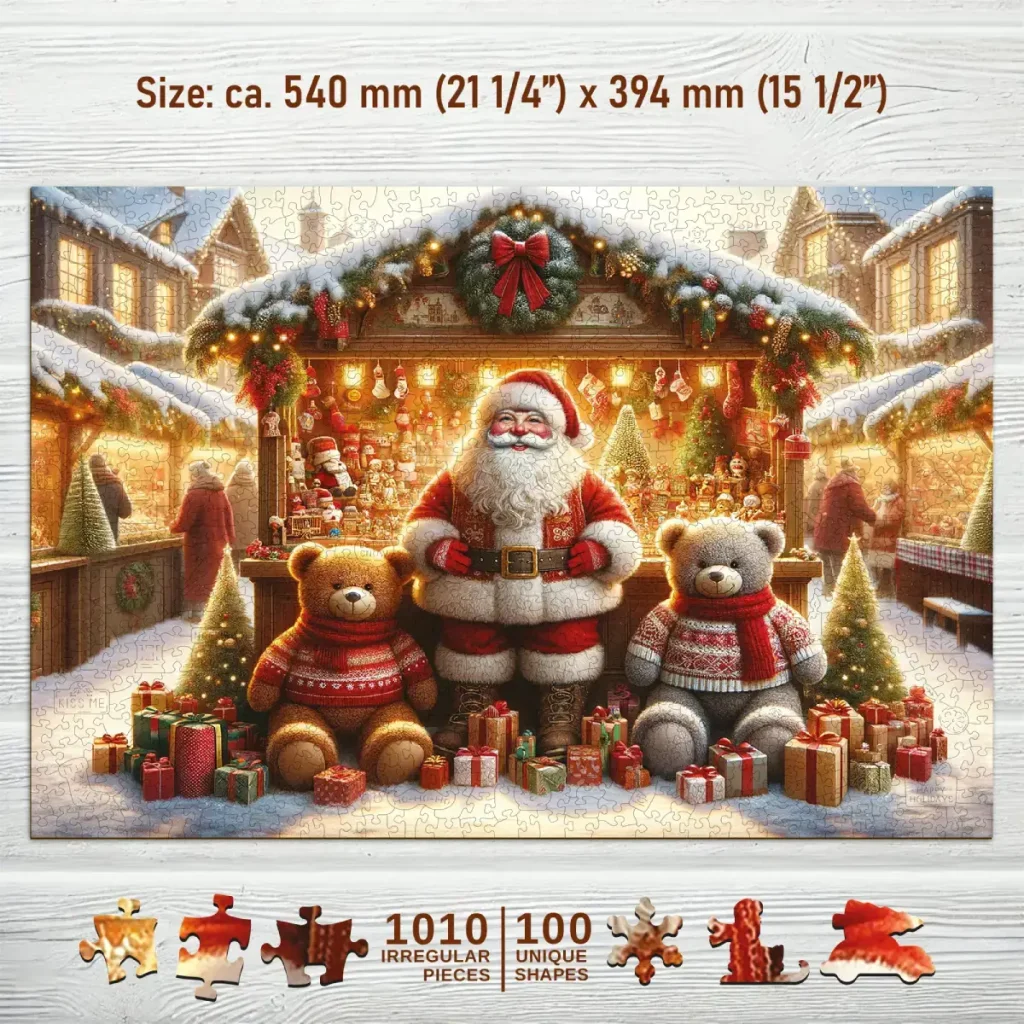 Christmas Market 1000 Wooden Puzzle 1