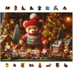 Wooden Puzzle 1000 Xmas Teddy Bear 1