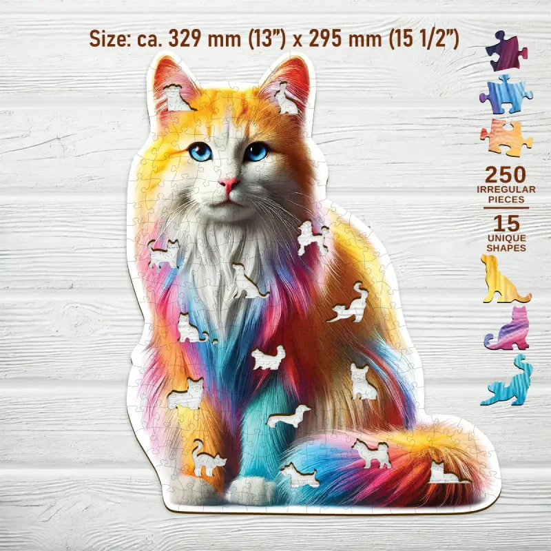 Dreamy Rainbow Cat 250 Wooden Puzzle 4