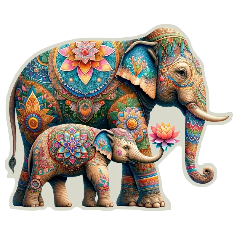 Fancy Elephants 250 Wooden Puzzle 5