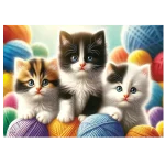 Kittens and Yarn 150 Wooden Puzzle 2