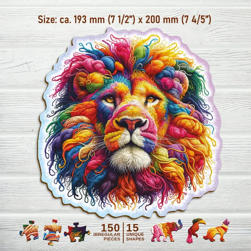 Animal Shaped Wooden Puzzle 150 Soft Lion 4