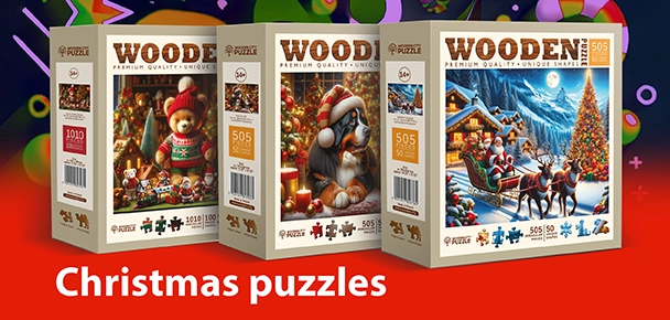 Christmas wooden puzzle