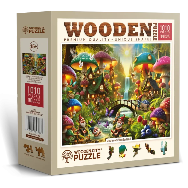Mushroom Wonderland 1000 Wooden Puzzle 2