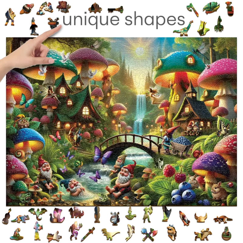 Mushroom Wonderland 1000 Wooden Puzzle 3