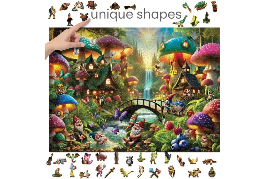 Mushroom Wonderland 1000 Wooden Puzzle Opis 5