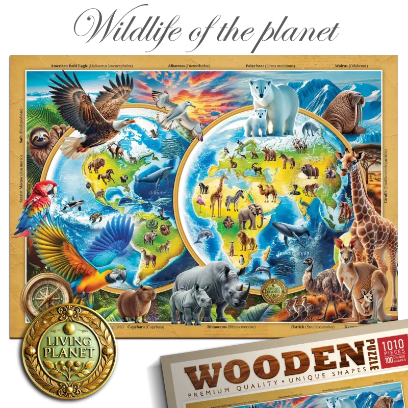Wildlife Of The Planet 1000 Wooden Puzzle 1