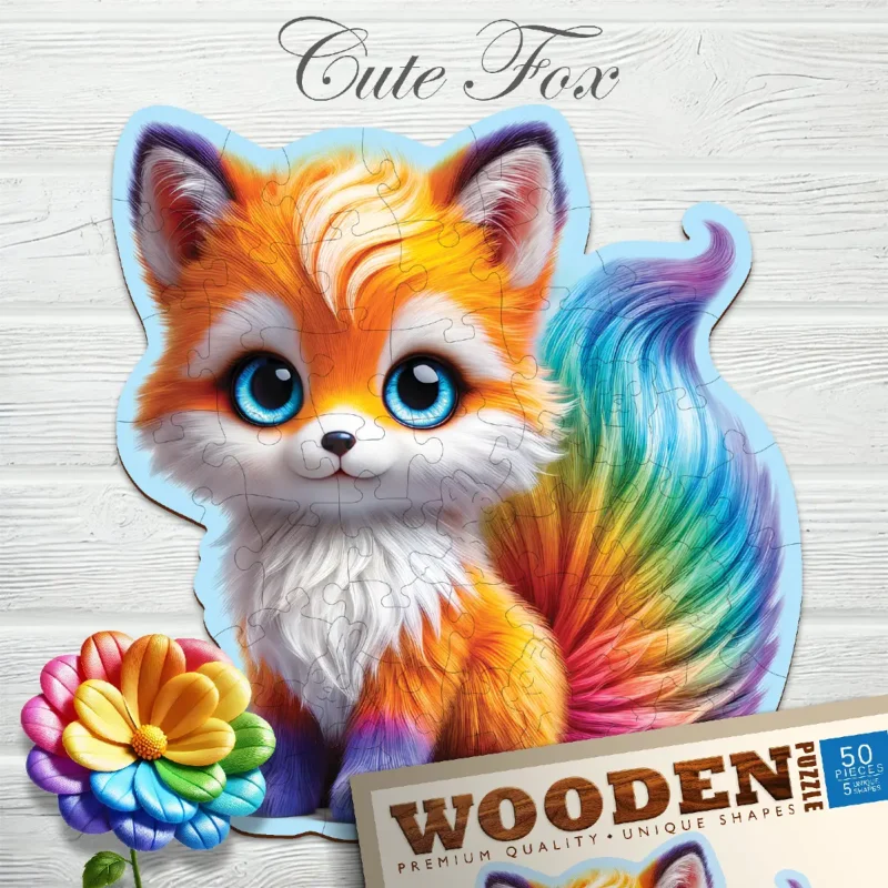Cute Fox 50 Wooden Puzzle 6
