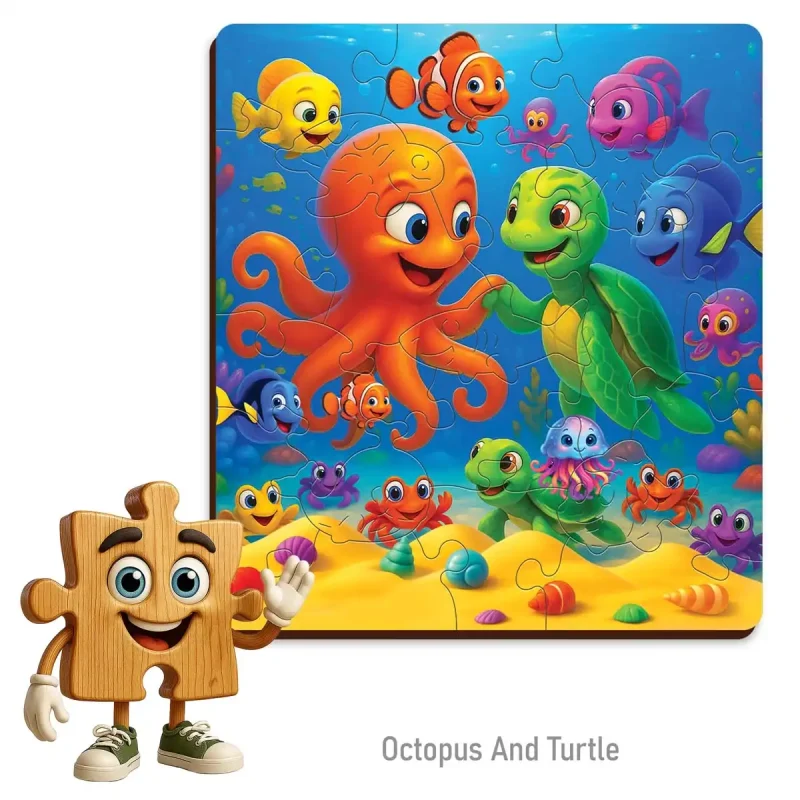 Wooden Puzzle 20 Octopus and Turtle 1