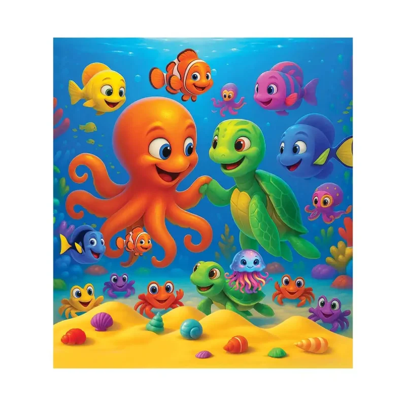 Wooden Puzzle 20 Octopus and Turtle 2