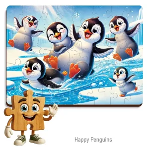Wooden Puzzle 40 Happy Penguins 1