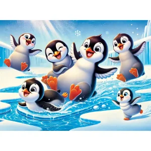 Wooden Puzzle 40 Happy Penguins 2