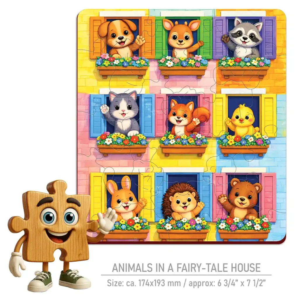Wooden Puzzle 20 Animals in a Fairy-Tale House 1