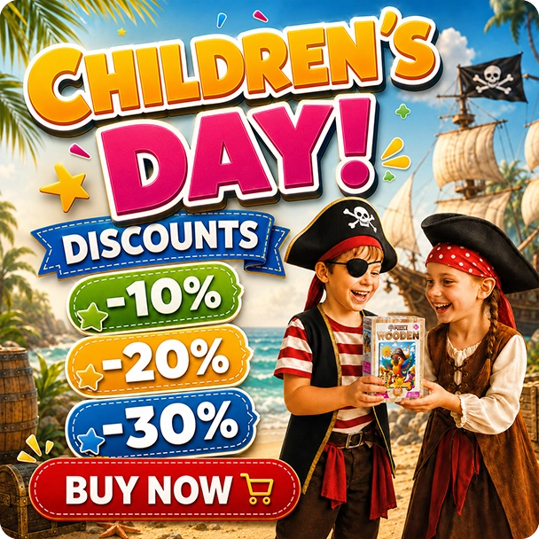 3d-wooden-model-and-wooden-puzzle-merry-christmas-banner banner childrens day