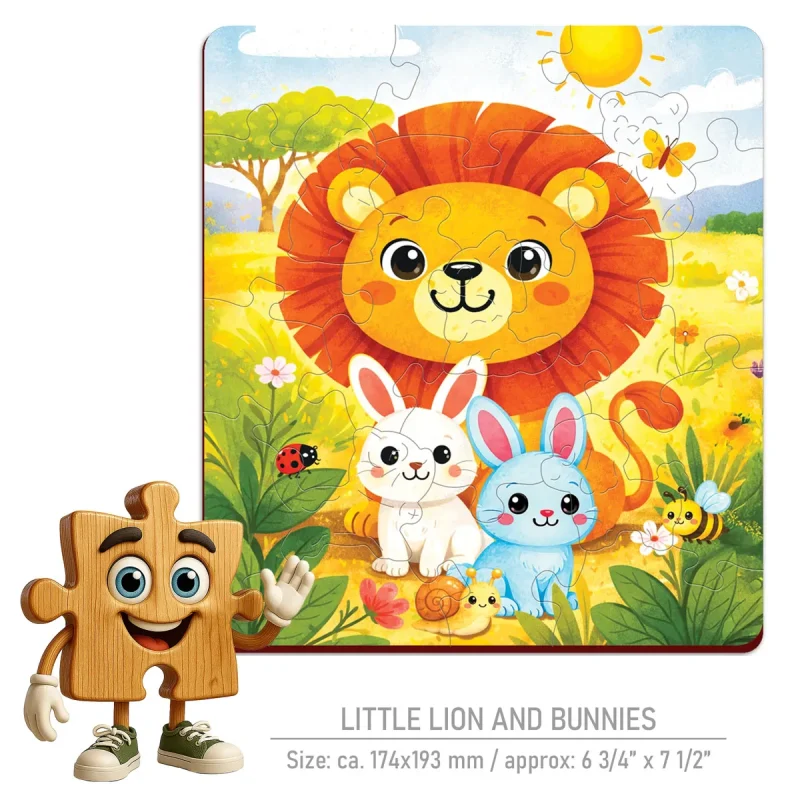 Wooden Puzzle 20 little lion and bunnies 2