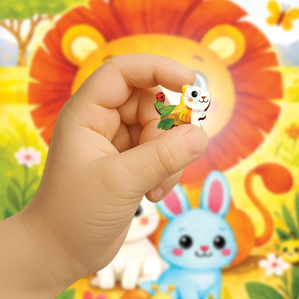 Wooden Puzzle 20 little lion and bunnies 4