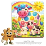Wooden Puzzle 20 Rainbow Cow 1