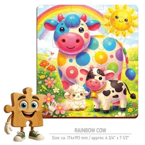 Wooden Puzzle 20 Rainbow Cow 1