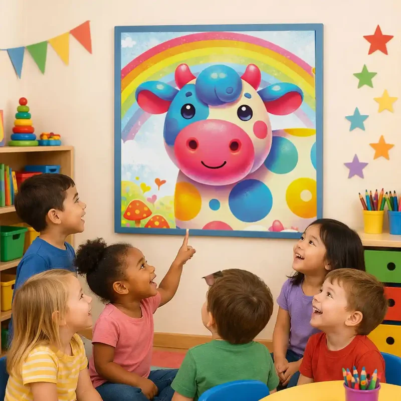 Wooden Puzzle 20 Rainbow Cow 3