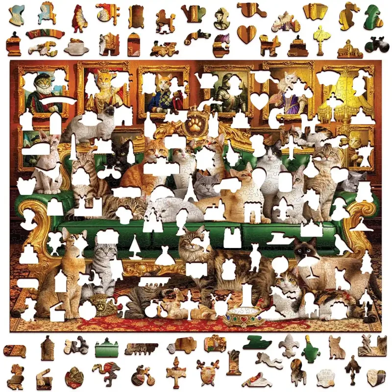 Wooden Puzzle 1000 Royal Cats 3