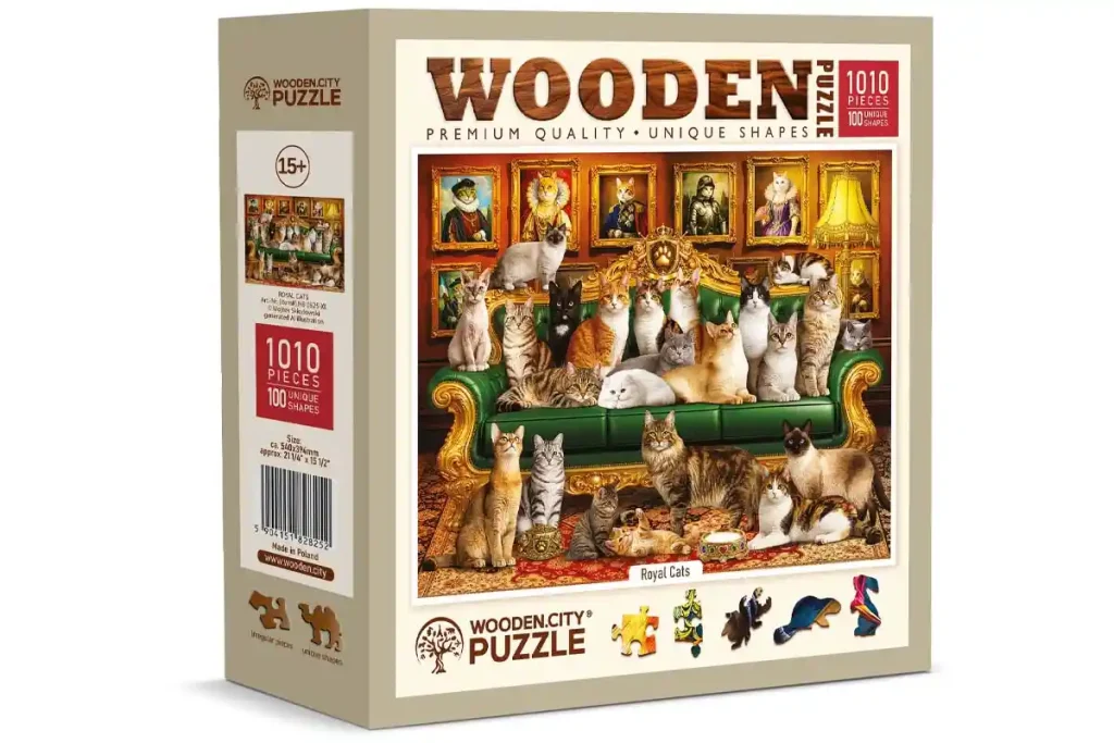 Wooden Puzzle 1000 Royal Cats Opis 1