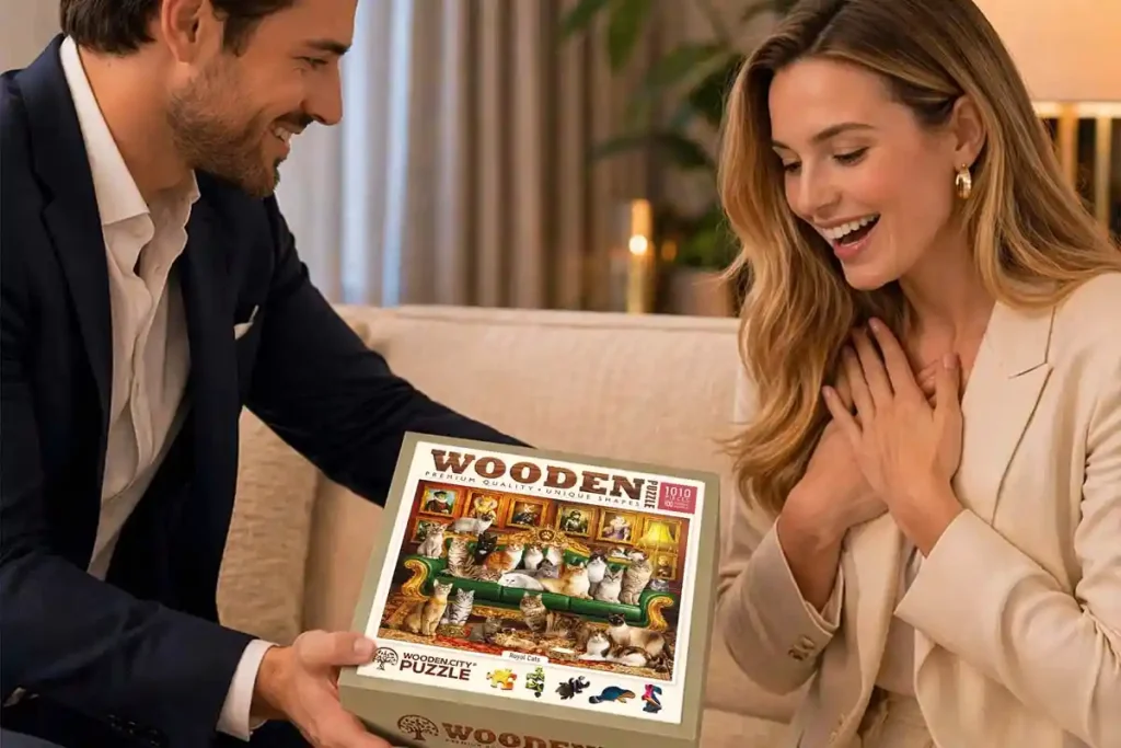 Wooden Puzzle 1000 Royal Cats Opis 3