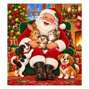 Wooden Puzzle 20 Santa and His Little Friends 1