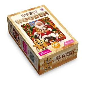 Wooden Puzzle 20 Santa and His Little Friends 2