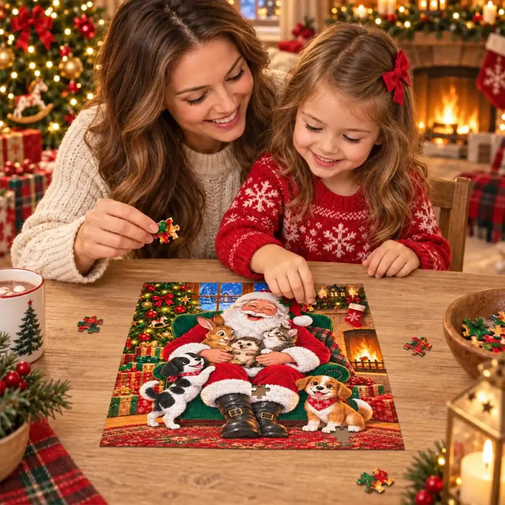 Wooden Puzzle 20 Santa and His Little Friends 7