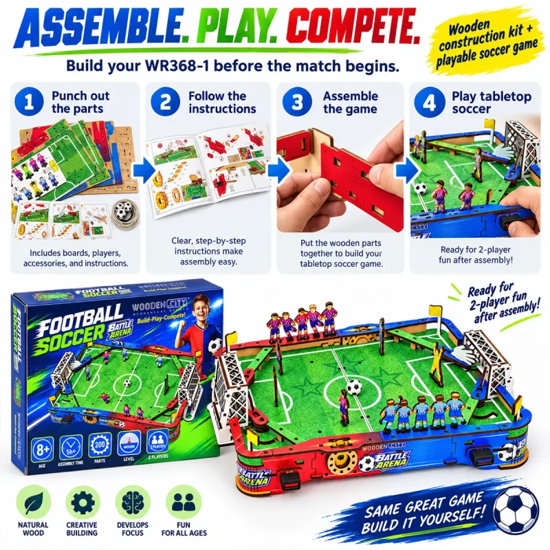 3D Wooden Puzzle Football Battle Arena 2