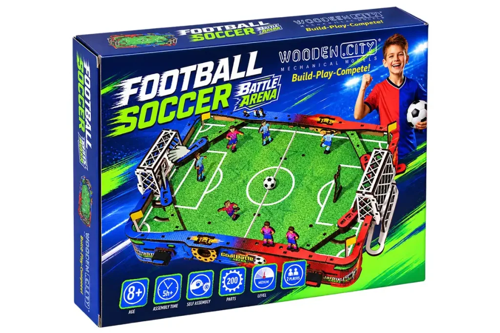 3D Wooden Puzzle Football Battle Arena Opis 2