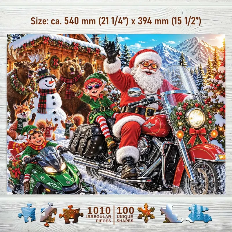 wooden puzzle 1000 Christmas in High Gear 4