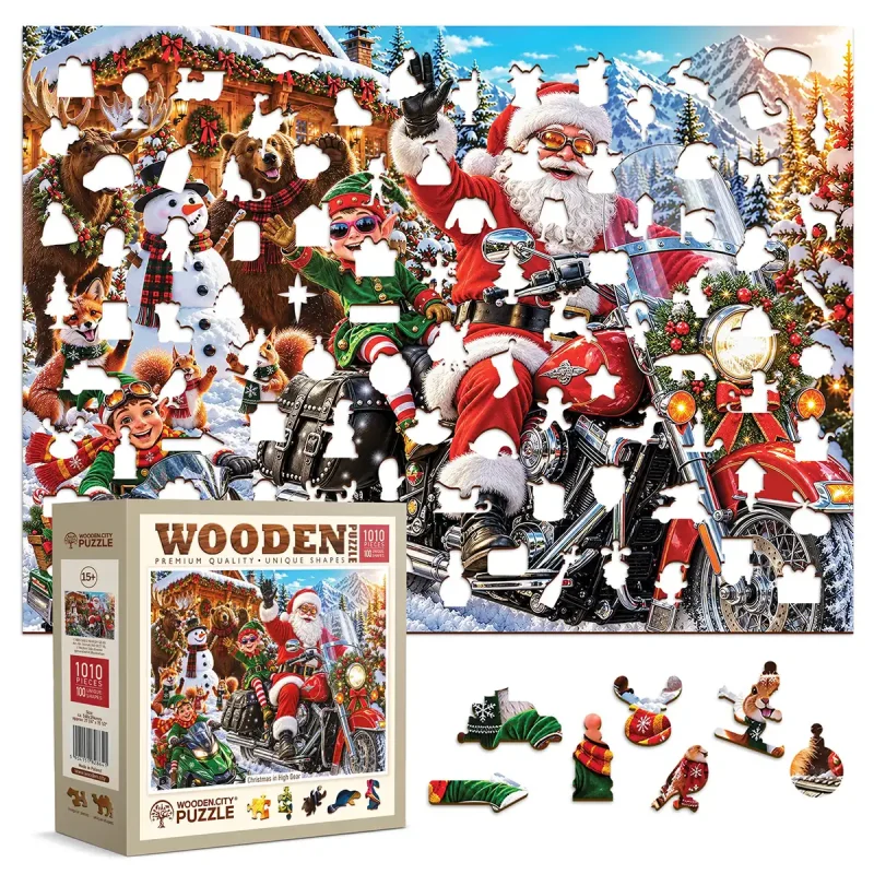 wooden puzzle 1000 Christmas in High Gear 5